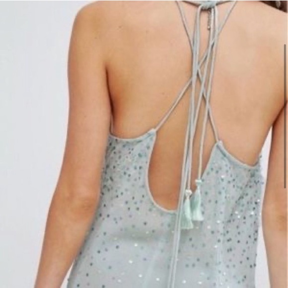 Sparkling Intimately Free People sequin slip dress with tassels! - Picture 11 of 17
